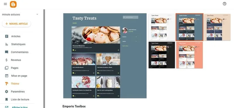 blog gratuit, Personnaliser l'Apparence avec un Thème